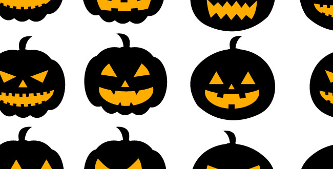 ハロウィンの無料かぼちゃのフリーシルエットイラスト画像24点