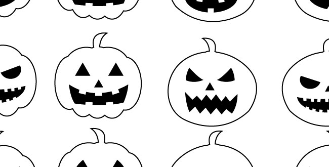 ハロウィンの無料かぼちゃの白黒フリーシルエットイラスト画像24点