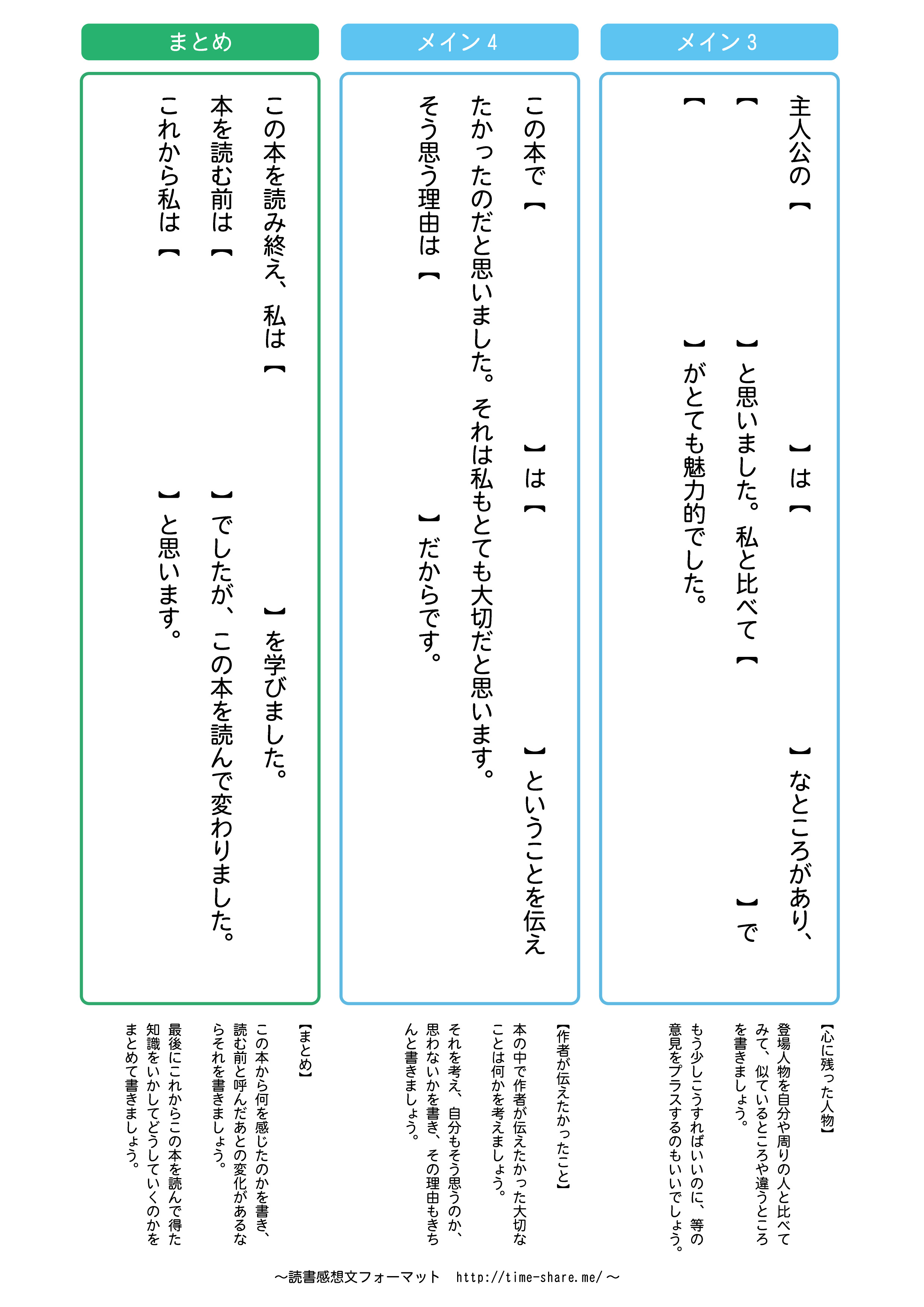 簡単に書ける読書感想文フォーマット 親子で一緒に考えよう